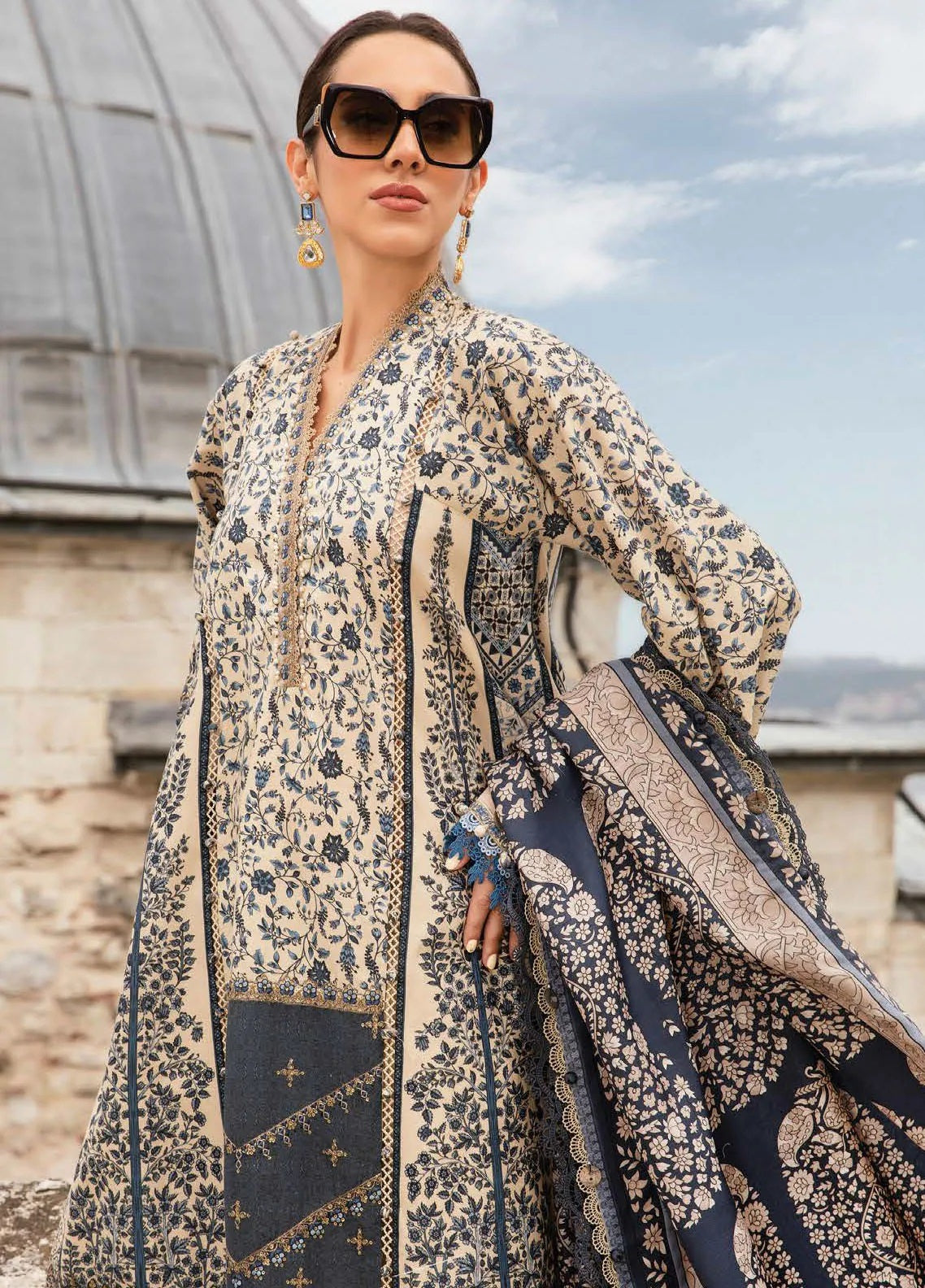 M.Prints By Maria B Embroidered Cambric 3 Piece Unstitched Suit MB24MPFE MPT-2302-A M.Prints By Maria B Embroidered Cambric 3 Piece Unstitched Suit MB24MPFE MPT-2302-A
