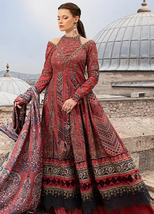 M.Prints By Maria B Embroidered Cambric 3 Piece Unstitched Suit MB24MPFE MPT-2302-B M.Prints By Maria B Embroidered Cambric 3 Piece Unstitched Suit MB24MPFE MPT-2302-B