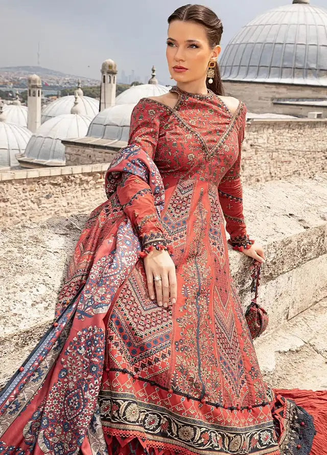M.Prints By Maria B Embroidered Cambric 3 Piece Unstitched Suit MB24MPFE MPT-2302-B M.Prints By Maria B Embroidered Cambric 3 Piece Unstitched Suit MB24MPFE MPT-2302-B