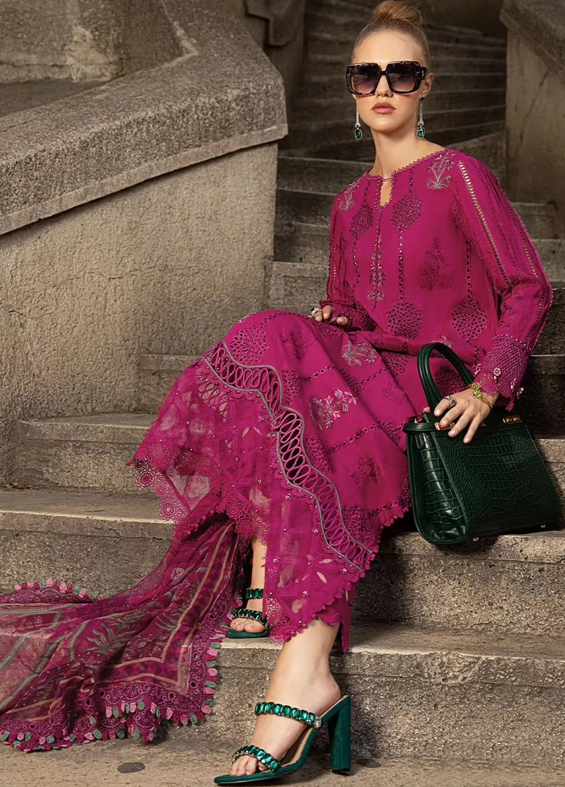 M.Prints By Maria B Embroidered Cambric 3 Piece Unstitched Suit MB24MPFE MPT-2303-B M.Prints By Maria B Embroidered Cambric 3 Piece Unstitched Suit MB24MPFE MPT-2303-B