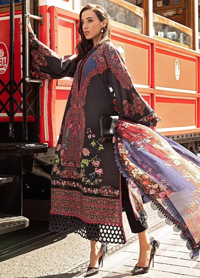 M.Prints By Maria B Embroidered Cambric 3 Piece Unstitched Suit MB24MPFE MPT-2304-B M.Prints By Maria B Embroidered Cambric 3 Piece Unstitched Suit MB24MPFE MPT-2304-B