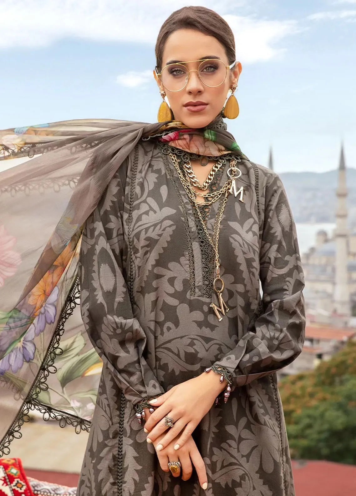 M.Prints By Maria B Embroidered Cambric 3 Piece Unstitched Suit MB24MPFE MPT-2307-A M.Prints By Maria B Embroidered Cambric 3 Piece Unstitched Suit MB24MPFE MPT-2307-A