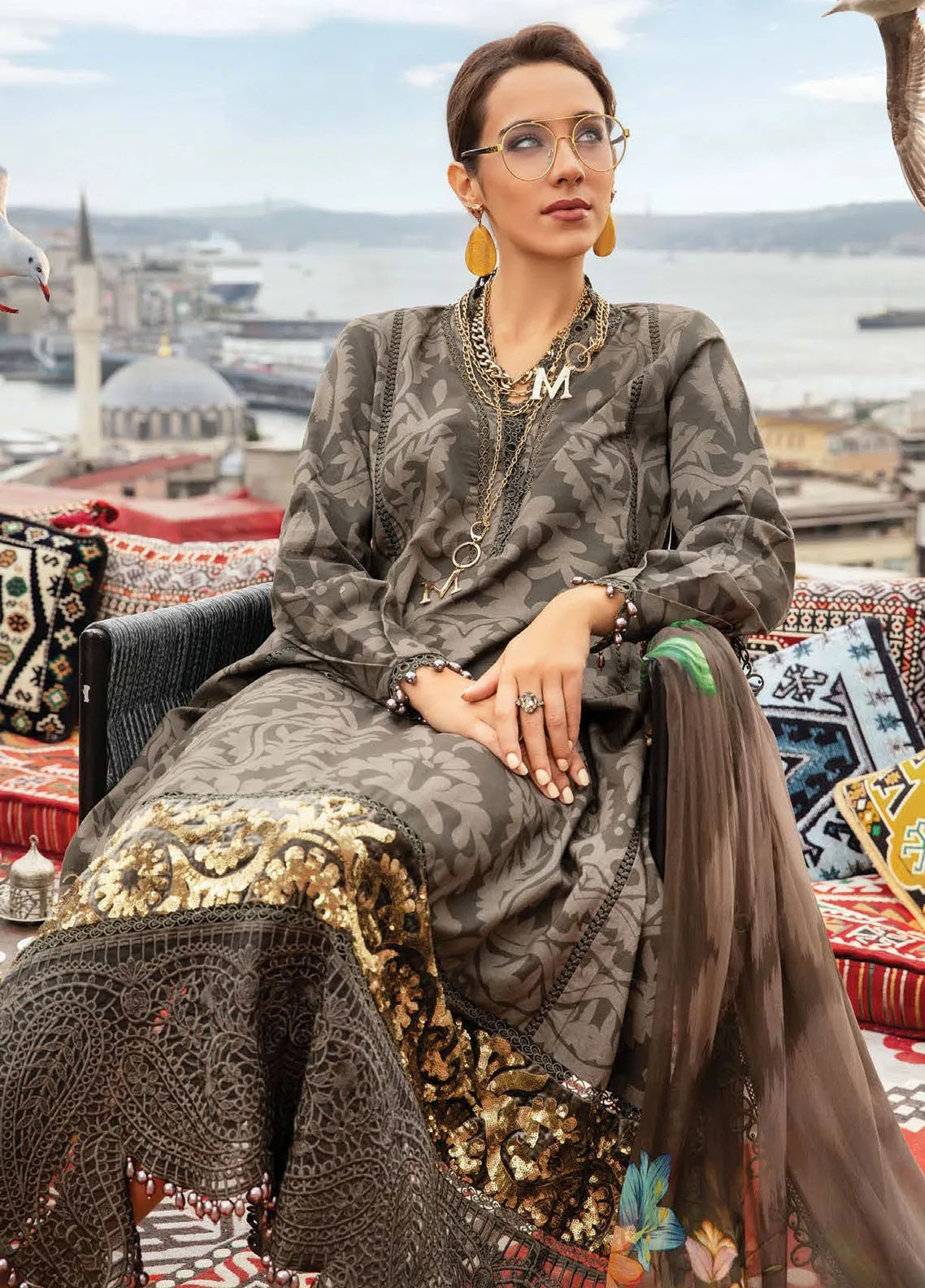 M.Prints By Maria B Embroidered Cambric 3 Piece Unstitched Suit MB24MPFE MPT-2307-A M.Prints By Maria B Embroidered Cambric 3 Piece Unstitched Suit MB24MPFE MPT-2307-A