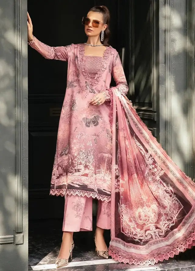M.Prints By Maria B Embroidered Cambric 3 Piece Unstitched Suit MB24MPFE MPT-2308-A M.Prints By Maria B Embroidered Cambric 3 Piece Unstitched Suit MB24MPFE MPT-2308-A