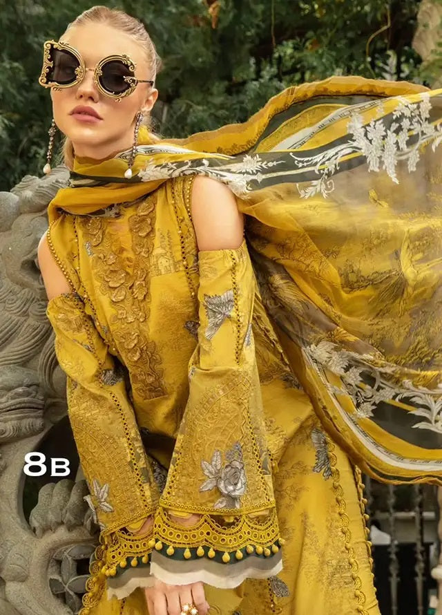 M.Prints By Maria B Embroidered Cambric 3 Piece Unstitched Suit MB24MPFE MPT-2308-B M.Prints By Maria B Embroidered Cambric 3 Piece Unstitched Suit MB24MPFE MPT-2308-B