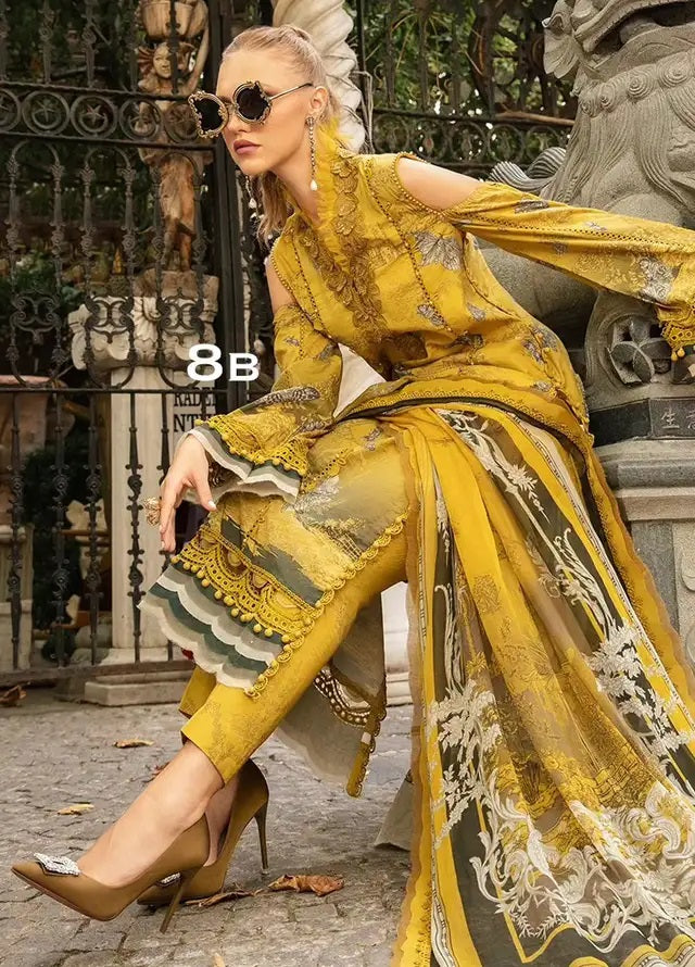 M.Prints By Maria B Embroidered Cambric 3 Piece Unstitched Suit MB24MPFE MPT-2308-B M.Prints By Maria B Embroidered Cambric 3 Piece Unstitched Suit MB24MPFE MPT-2308-B