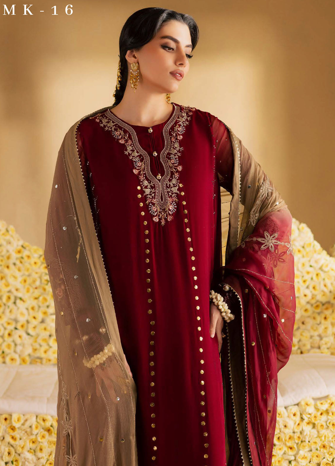 Mukeshkari By Nureh Embroidered Mukesh Chiffon 3 Piece Unstitched Suit NU25MEMC D-MK-16 Mukeshkari By Nureh Embroidered Mukesh Chiffon 3 Piece Unstitched Suit NU25MEMC D-MK-16