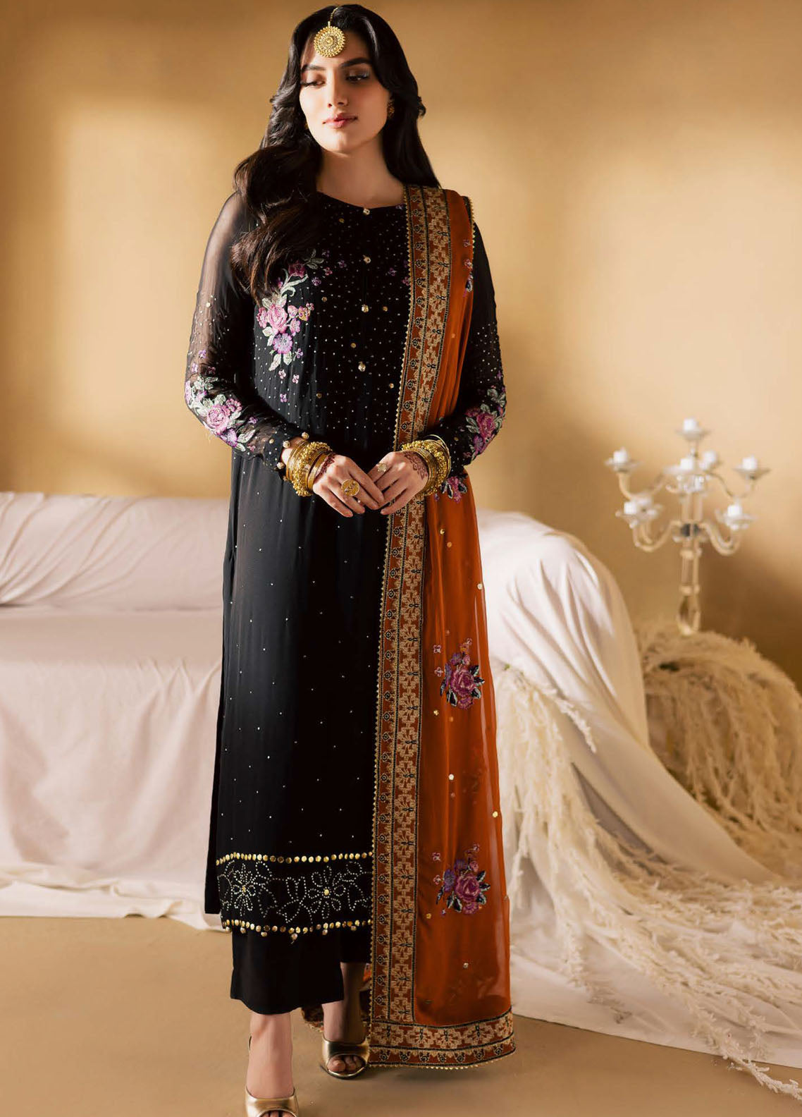 Mukeshkari By Nureh Embroidered Mukesh Chiffon 3 Piece Unstitched Suit NU25MEMC D-MK-18 Mukeshkari By Nureh Embroidered Mukesh Chiffon 3 Piece Unstitched Suit NU25MEMC D-MK-18