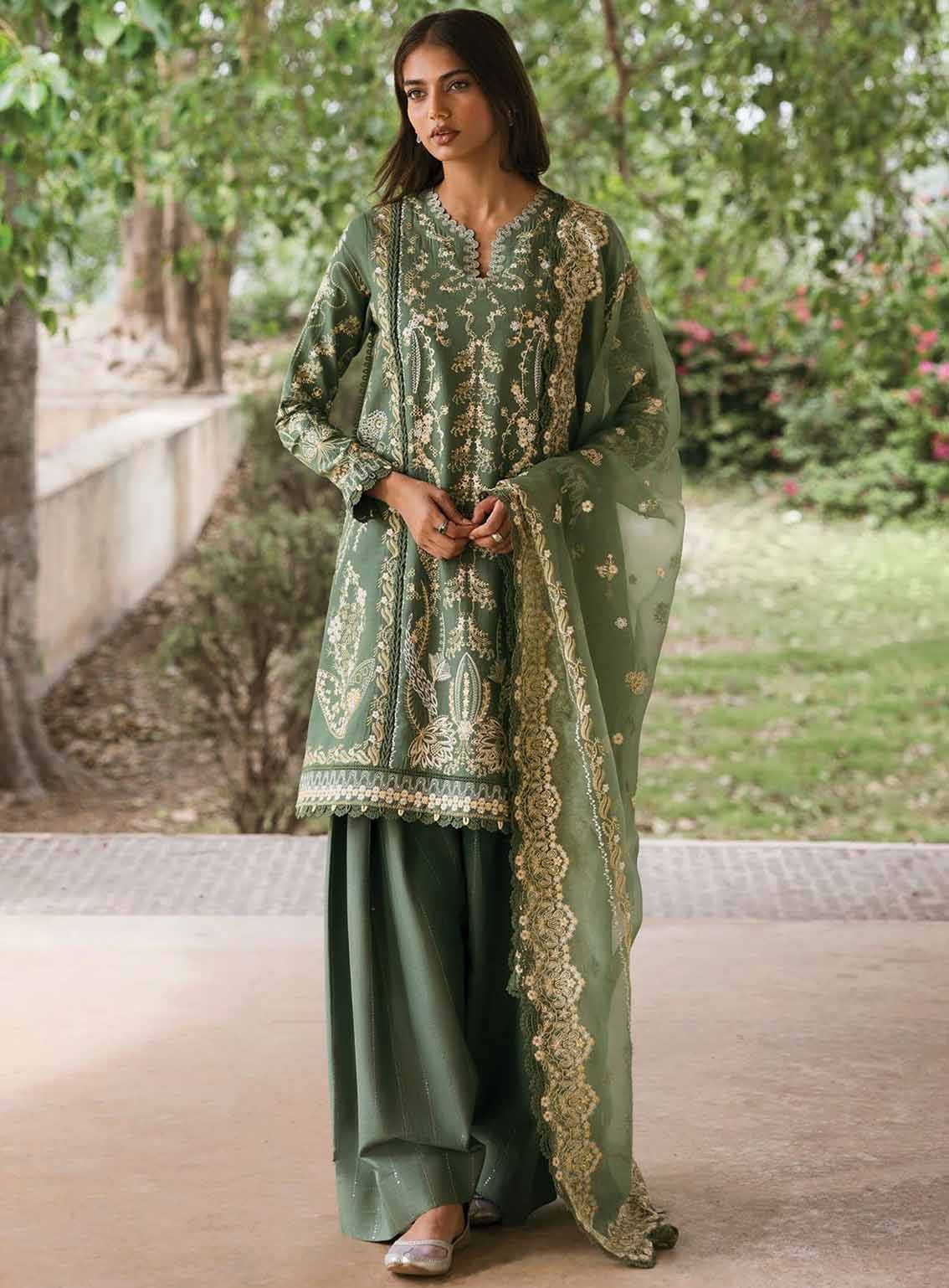 Mulaqaat By Afrozeh Embroidered Lawn 3 Piece Unstitched Suit AF25MFL D-02 WAADHA Mulaqaat By Afrozeh Embroidered Lawn 3 Piece Unstitched Suit AF25MFL D-02 WAADHA