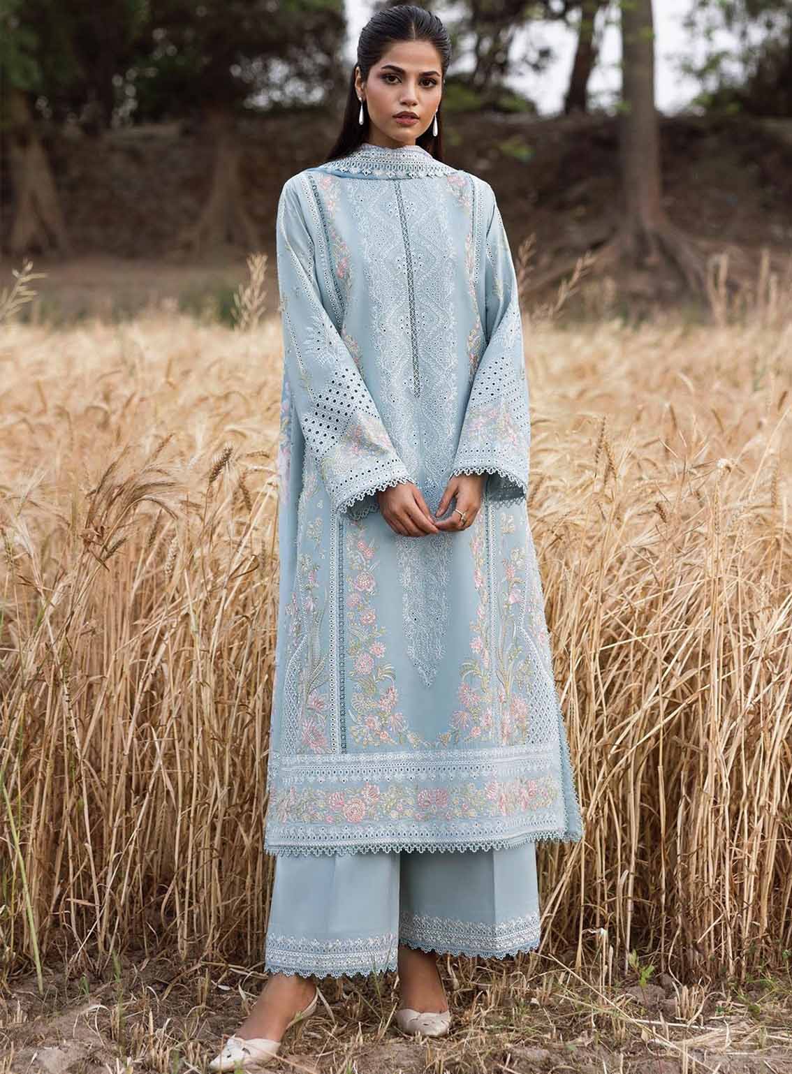 Mulaqaat By Afrozeh Embroidered Lawn 3 Piece Unstitched Suit AF25MFL D-03 SUKOON Mulaqaat By Afrozeh Embroidered Lawn 3 Piece Unstitched Suit AF25MFL D-03 SUKOON