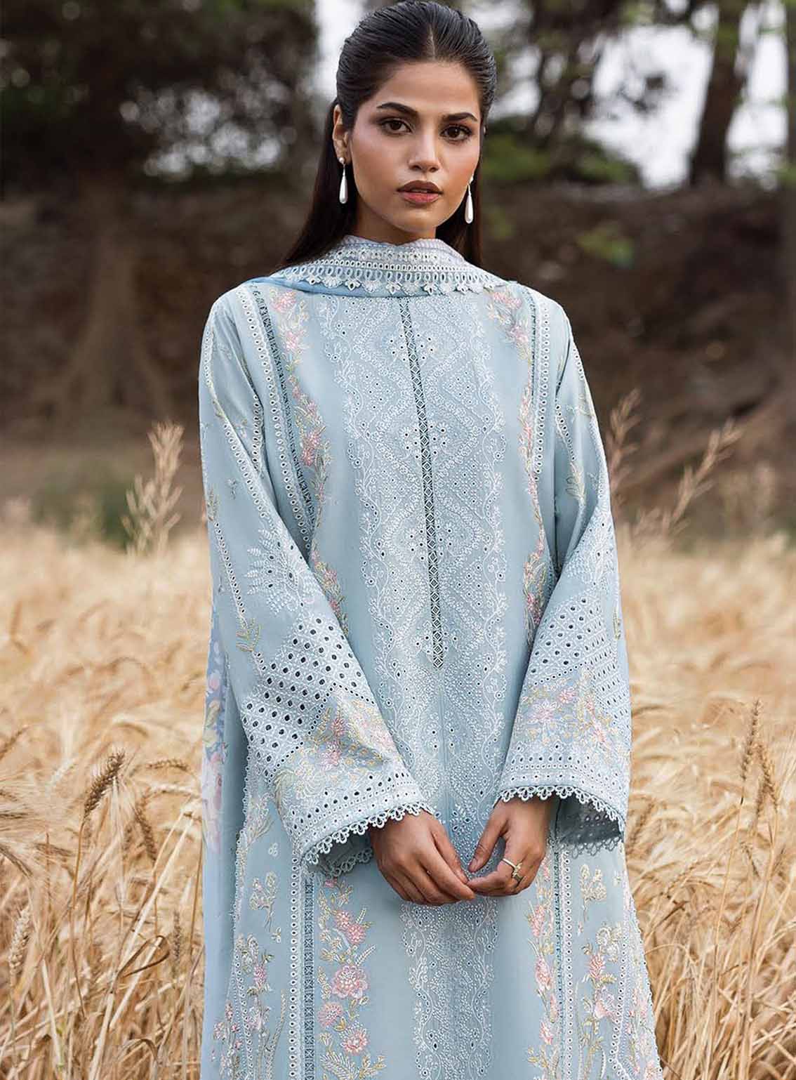 Mulaqaat By Afrozeh Embroidered Lawn 3 Piece Unstitched Suit AF25MFL D-03 SUKOON Mulaqaat By Afrozeh Embroidered Lawn 3 Piece Unstitched Suit AF25MFL D-03 SUKOON