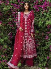 Mulaqaat By Afrozeh Embroidered Lawn 3 Piece Unstitched Suit AF25MFL D-09 HUMNASHEEN