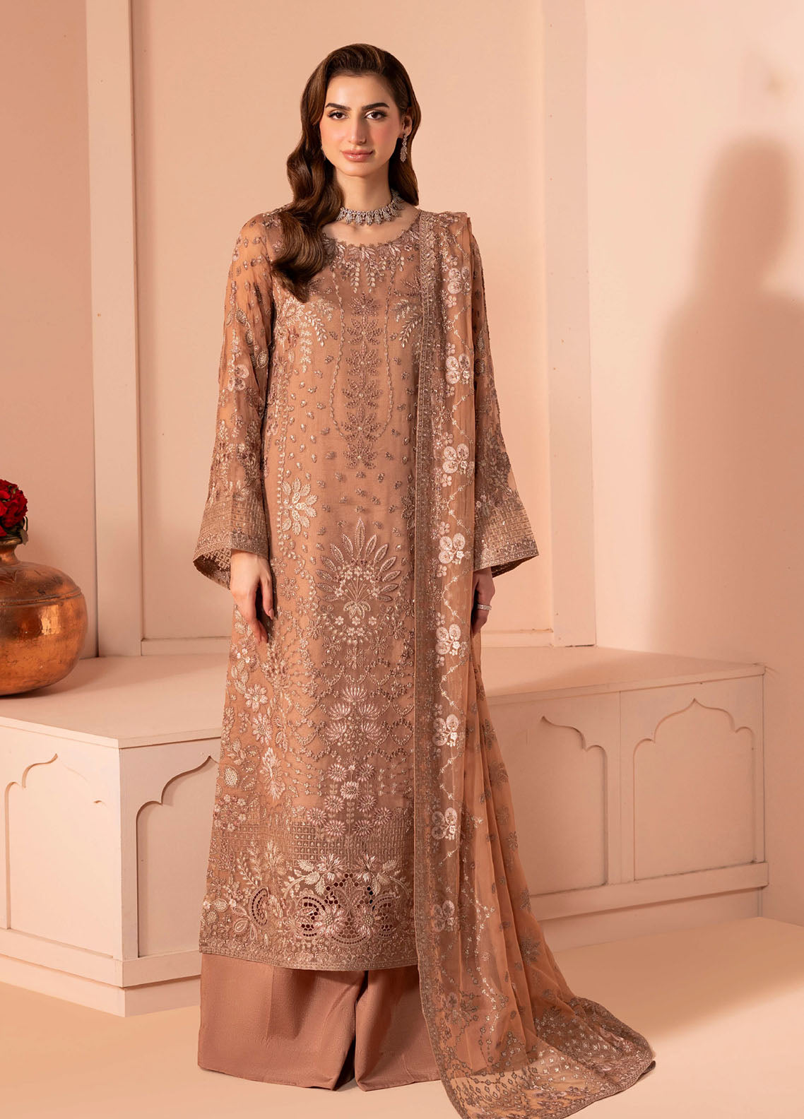 Murawwat By Lavish Premium Luxury Embroidered Chiffon 3 Piece Unstitched Suit LP25MLC D-03 ROSY NECTAR Murawwat By Lavish Premium Luxury Embroidered Chiffon 3 Piece Unstitched Suit LP25MLC D-03 ROSY NECTAR