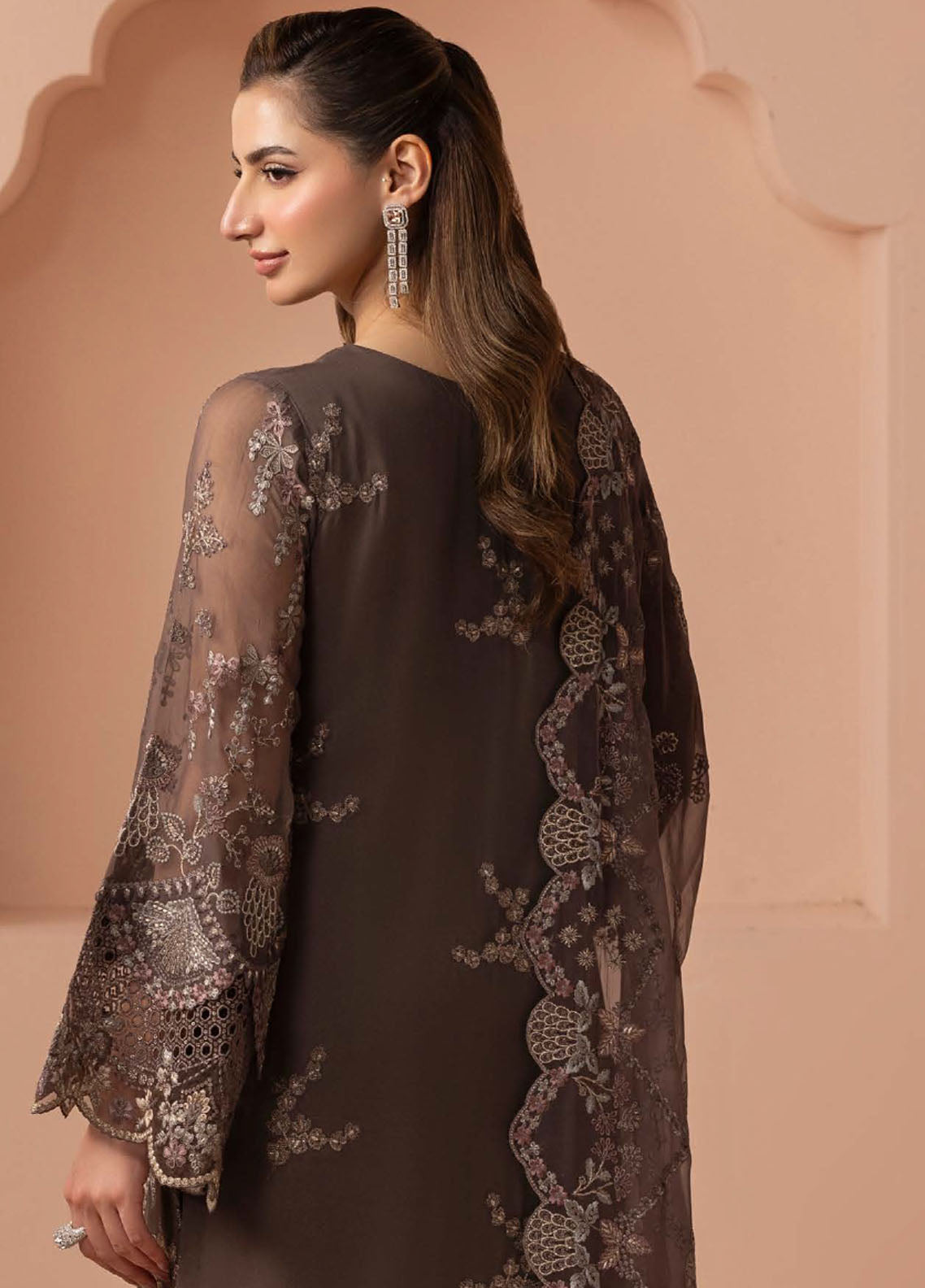 Murawwat By Lavish Premium Luxury Embroidered Chiffon 3 Piece Unstitched Suit LP25MLC D-05 SANDSTONE BEIGE Murawwat By Lavish Premium Luxury Embroidered Chiffon 3 Piece Unstitched Suit LP25MLC D-05 SANDSTONE BEIGE