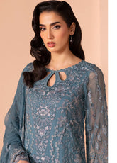 Murawwat By Lavish Premium Luxury Embroidered Chiffon 3 Piece Unstitched Suit LP25MLC D-06 OCEAN TEAL