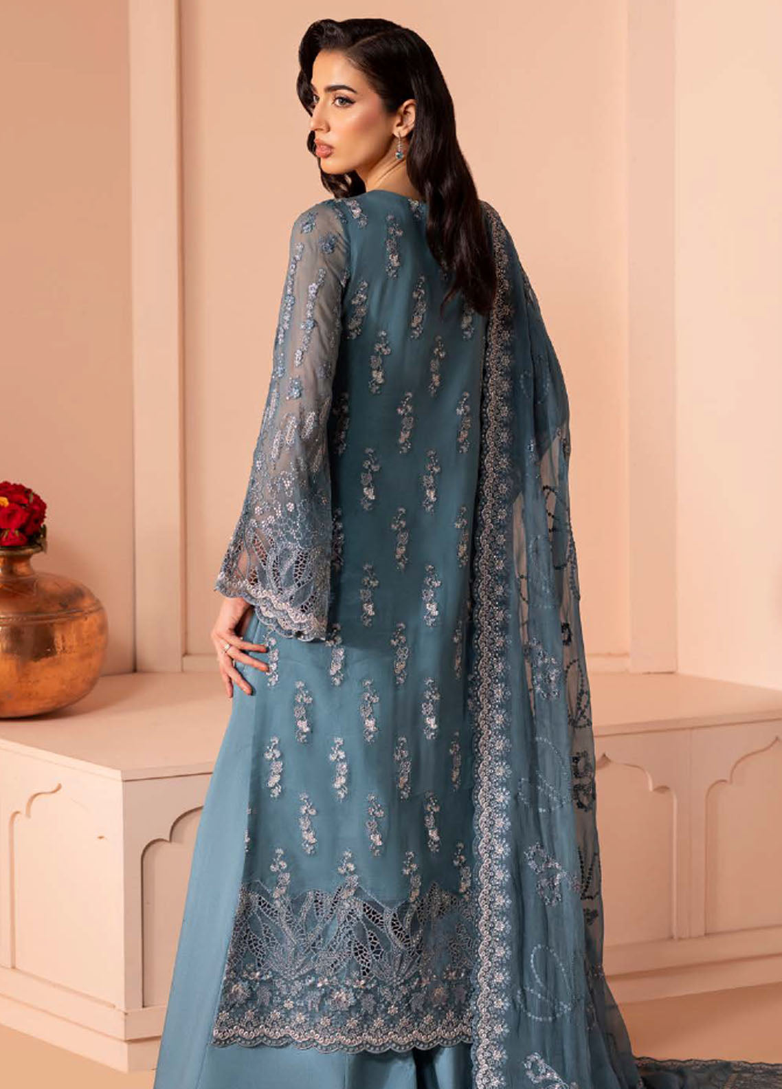 Murawwat By Lavish Premium Luxury Embroidered Chiffon 3 Piece Unstitched Suit LP25MLC D-06 OCEAN TEAL Murawwat By Lavish Premium Luxury Embroidered Chiffon 3 Piece Unstitched Suit LP25MLC D-06 OCEAN TEAL