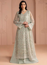 Murawwat By Lavish Premium Luxury Embroidered Chiffon 3 Piece Unstitched Suit LP25MLC D-08 MINT WHISPER