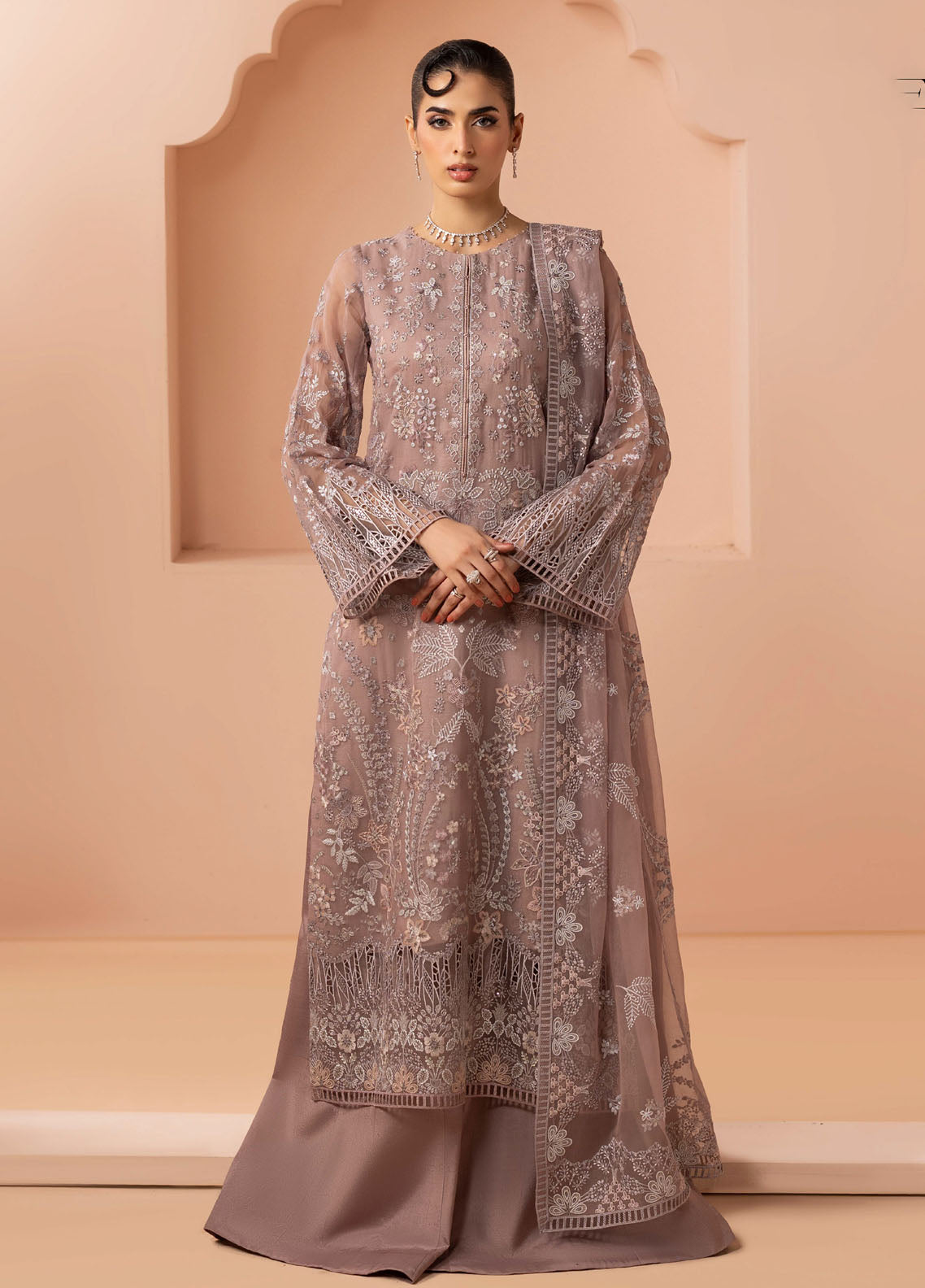 Murawwat By Lavish Premium Luxury Embroidered Chiffon 3 Piece Unstitched Suit LP25MLC D-09 BLUSH LATTE Murawwat By Lavish Premium Luxury Embroidered Chiffon 3 Piece Unstitched Suit LP25MLC D-09 BLUSH LATTE