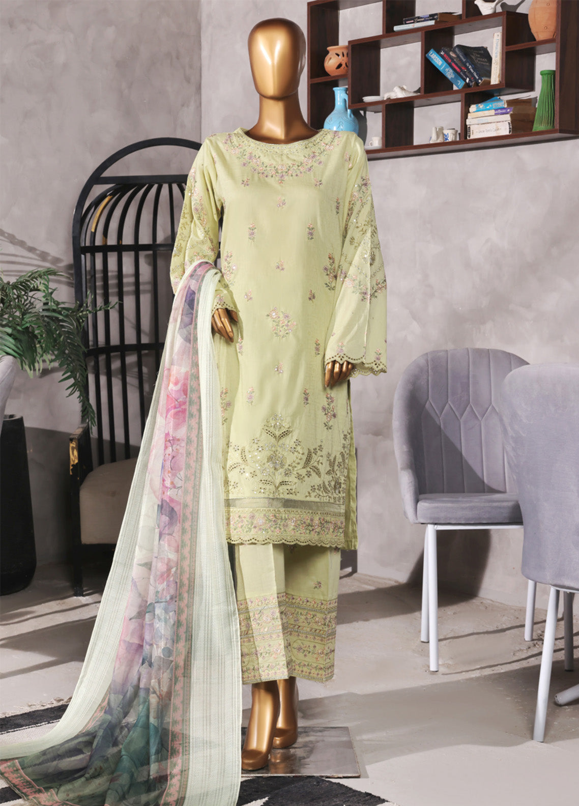 Muse By HZ Textile Embroidered Cotton Self Jacquard 3 Piece Stitched Suit HZ25MCSV2 SSJ-2501-L Muse By HZ Textile Embroidered Cotton Self Jacquard 3 Piece Stitched Suit HZ25MCSV2 SSJ-2501-L