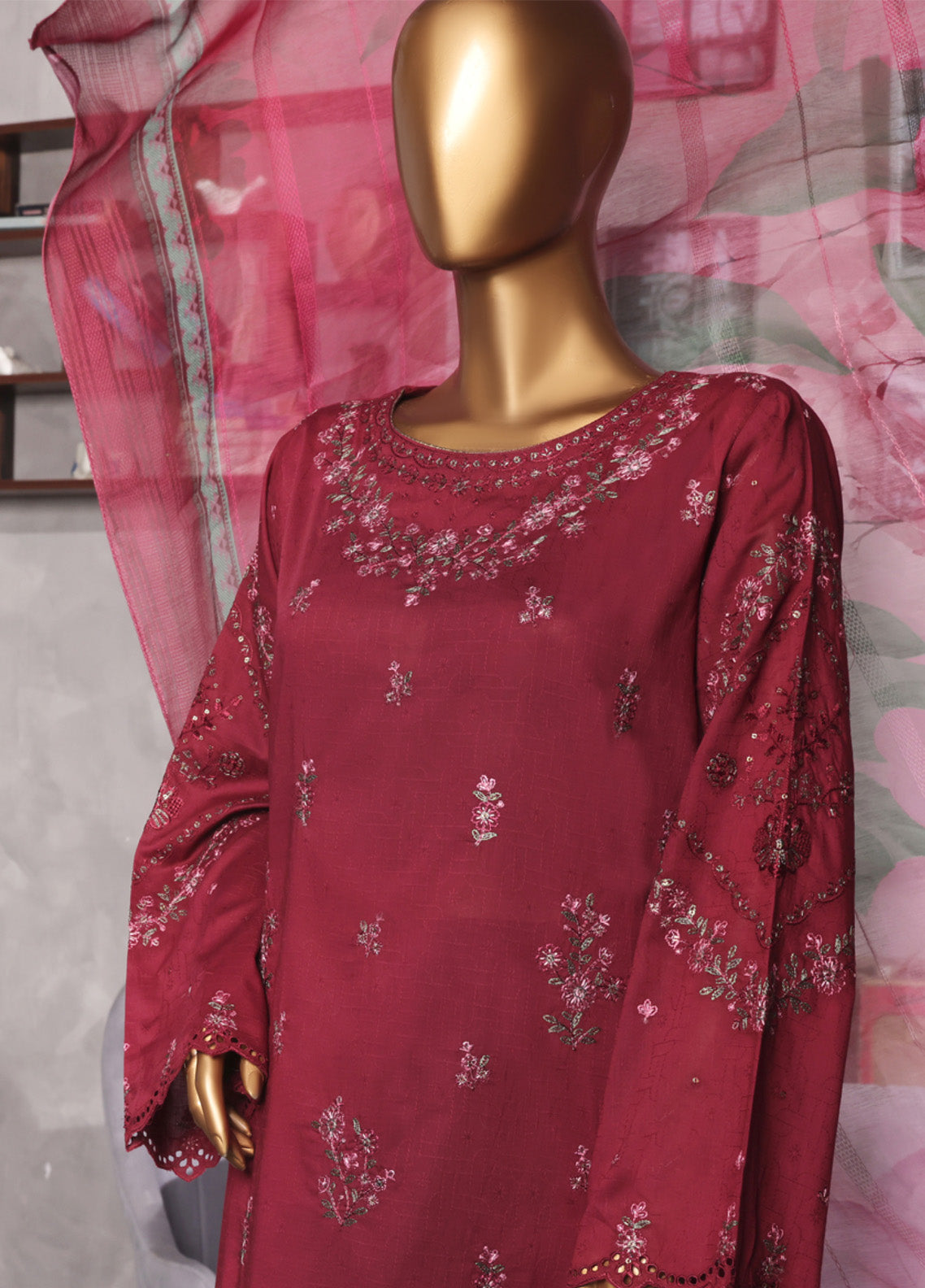Muse By HZ Textile Embroidered Cotton Self Jacquard 3 Piece Stitched Suit HZ25MCSV2 SSJ-2501-M Muse By HZ Textile Embroidered Cotton Self Jacquard 3 Piece Stitched Suit HZ25MCSV2 SSJ-2501-M
