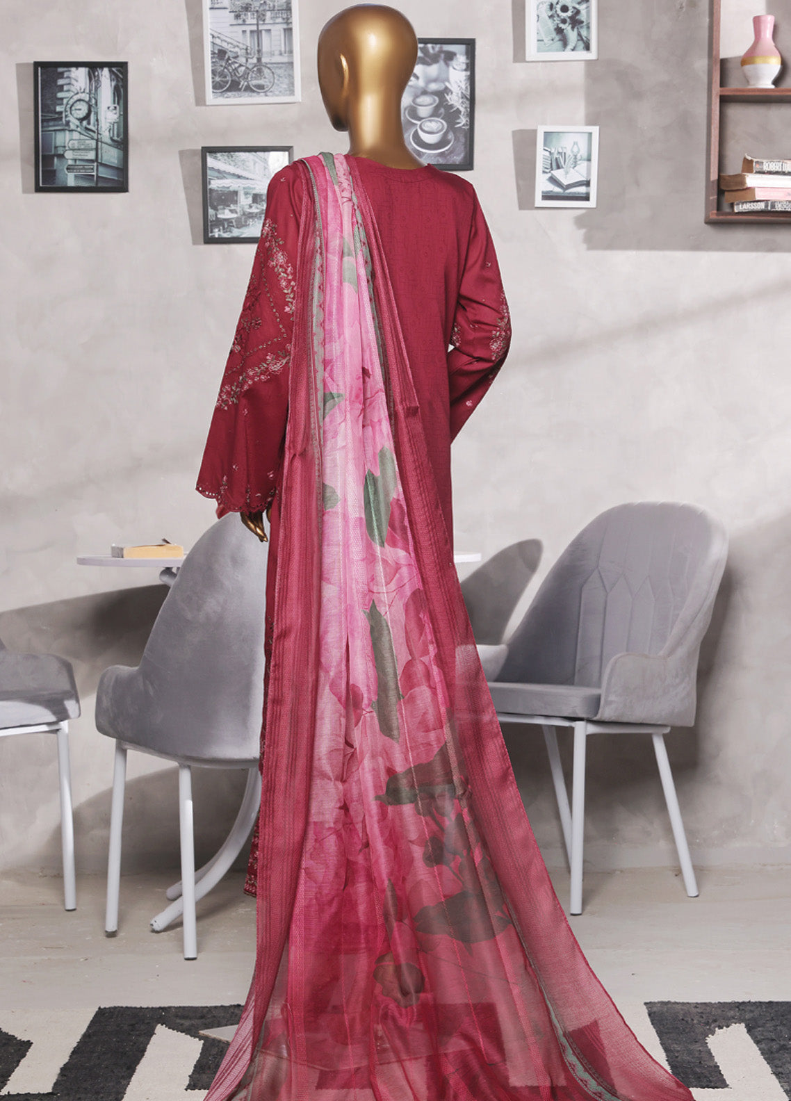 Muse By HZ Textile Embroidered Cotton Self Jacquard 3 Piece Stitched Suit HZ25MCSV2 SSJ-2501-M Muse By HZ Textile Embroidered Cotton Self Jacquard 3 Piece Stitched Suit HZ25MCSV2 SSJ-2501-M