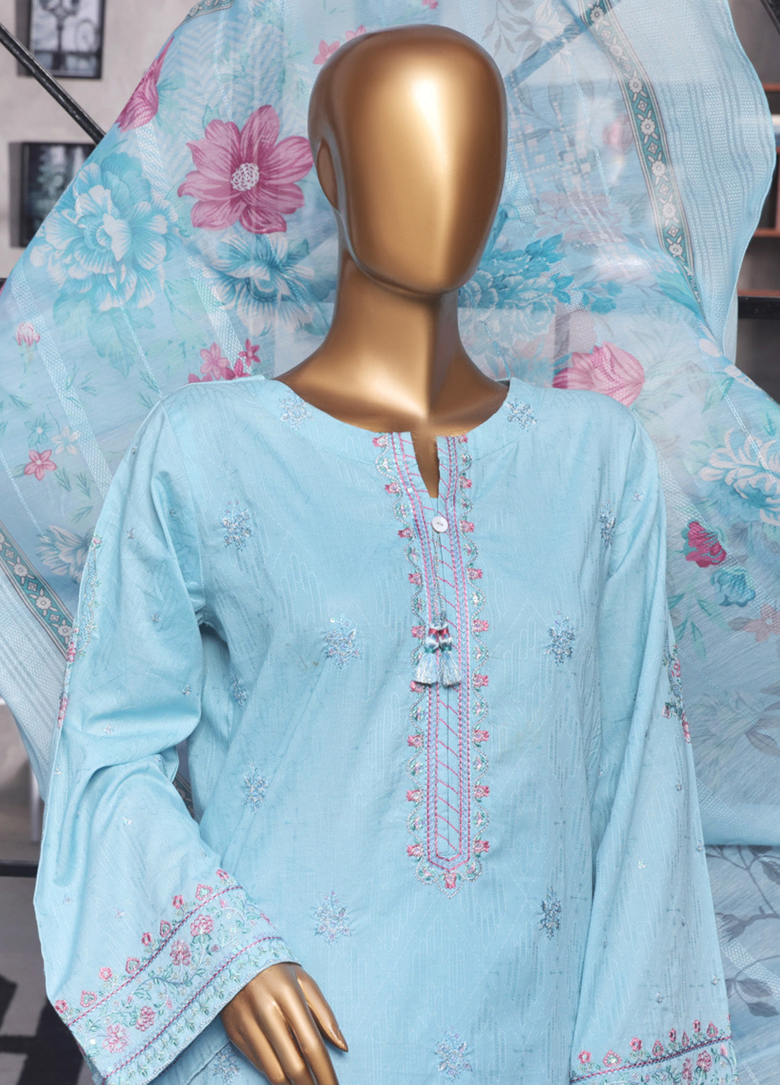 Muse By HZ Textile Embroidered Cotton Self Jacquard 3 Piece Stitched Suit HZ25MCSV2 SSJ-2502-IB Muse By HZ Textile Embroidered Cotton Self Jacquard 3 Piece Stitched Suit HZ25MCSV2 SSJ-2502-IB
