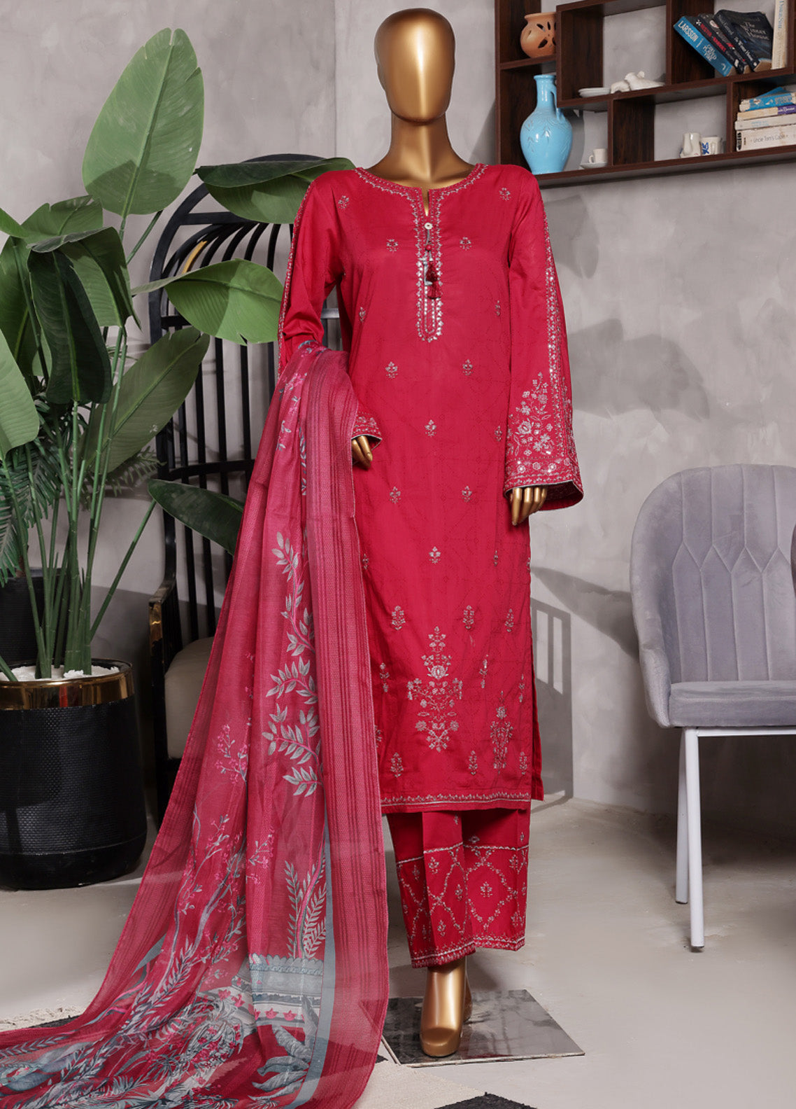 Muse By HZ Textile Embroidered Cotton Self Jacquard 3 Piece Stitched Suit HZ25MCSV2 SSJ-2503-SP Muse By HZ Textile Embroidered Cotton Self Jacquard 3 Piece Stitched Suit HZ25MCSV2 SSJ-2503-SP