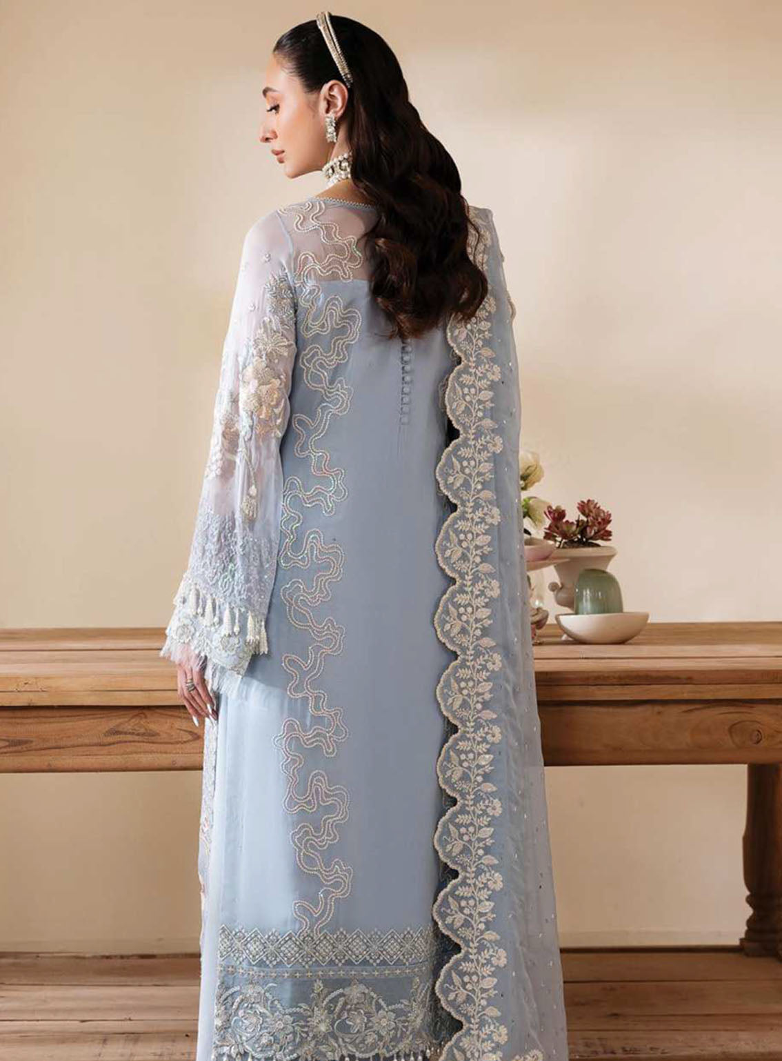 Muse By Serene Luxury Chiffon 3 Piece Unstitched Suit S24M S-1078 GLACE Muse By Serene Luxury Chiffon 3 Piece Unstitched Suit S24M S-1078 GLACE