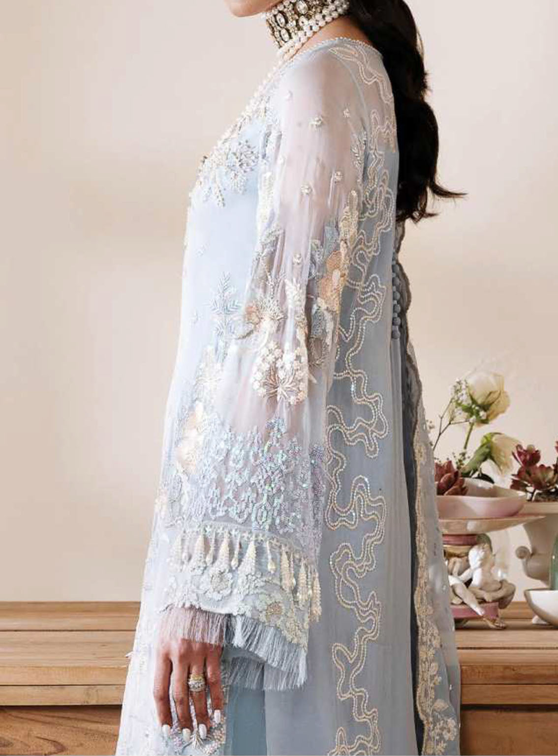 Muse By Serene Luxury Chiffon 3 Piece Unstitched Suit S24M S-1078 GLACE Muse By Serene Luxury Chiffon 3 Piece Unstitched Suit S24M S-1078 GLACE