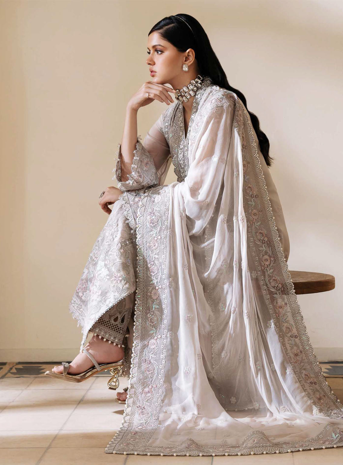 Muse By Serene Luxury Chiffon 3 Piece Unstitched Suit S24M S-1079 LUMEIRE Muse By Serene Luxury Chiffon 3 Piece Unstitched Suit S24M S-1079 LUMEIRE