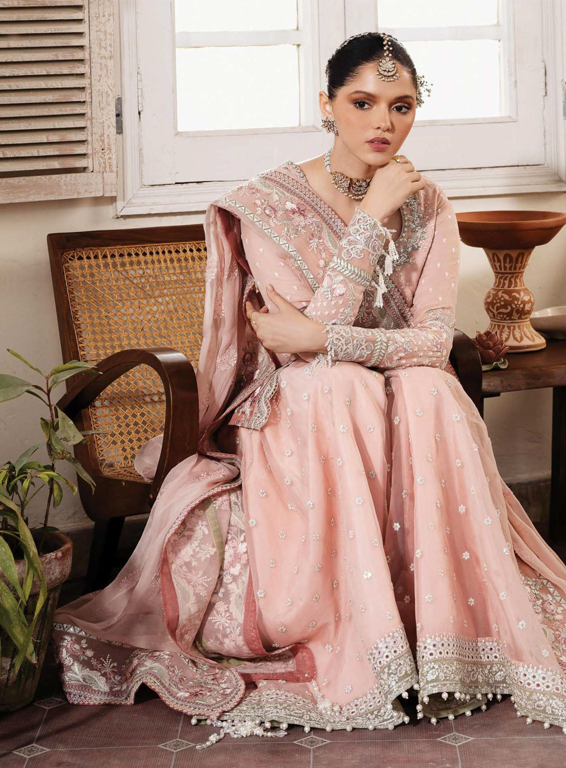 Muse By Serene Luxury Chiffon 3 Piece Unstitched Suit S24M S-1080 ROSEE Muse By Serene Luxury Chiffon 3 Piece Unstitched Suit S24M S-1080 ROSEE