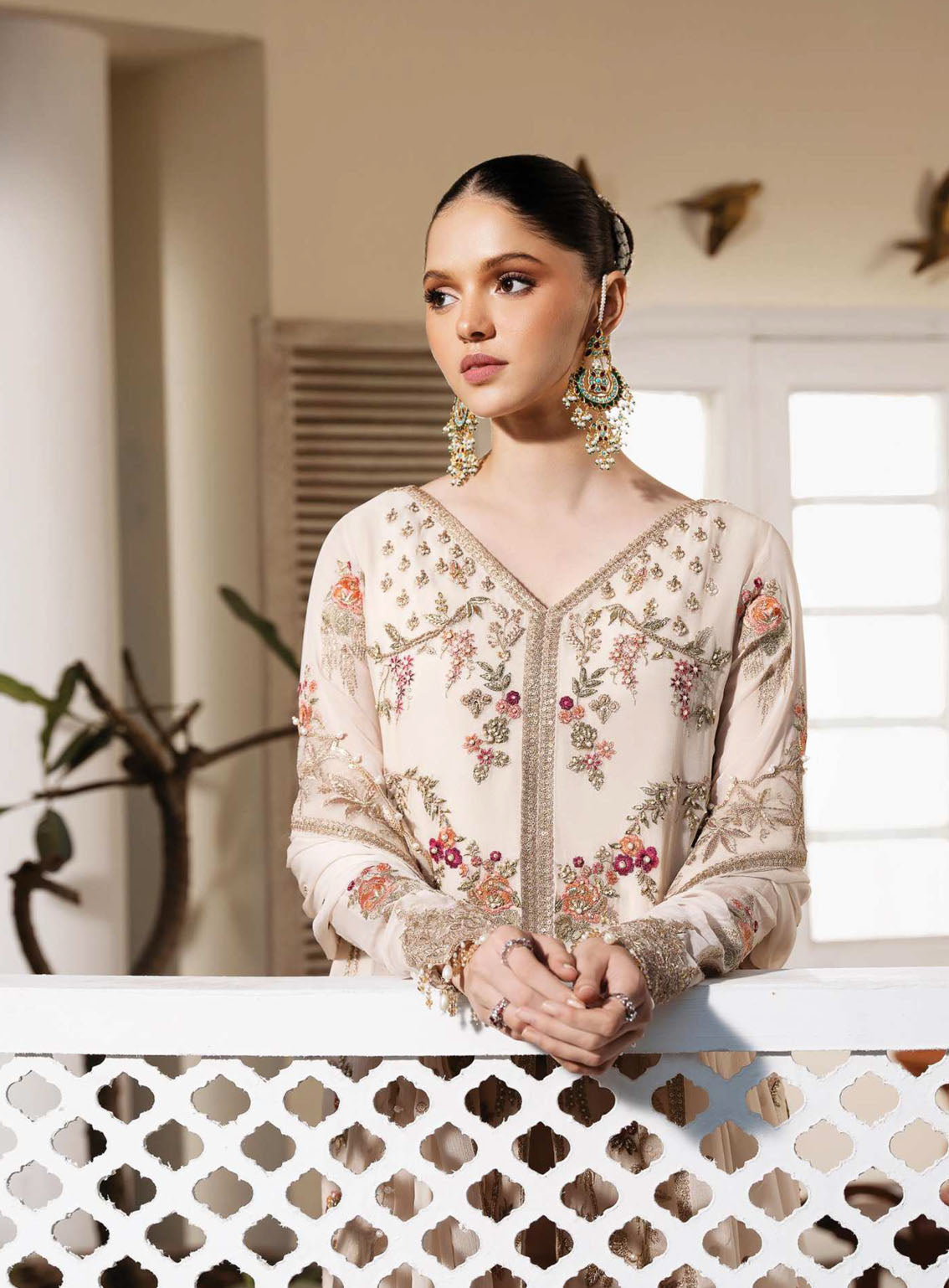 Muse By Serene Luxury Chiffon 3 Piece Unstitched Suit S24M S-1081 PERLE Muse By Serene Luxury Chiffon 3 Piece Unstitched Suit S24M S-1081 PERLE
