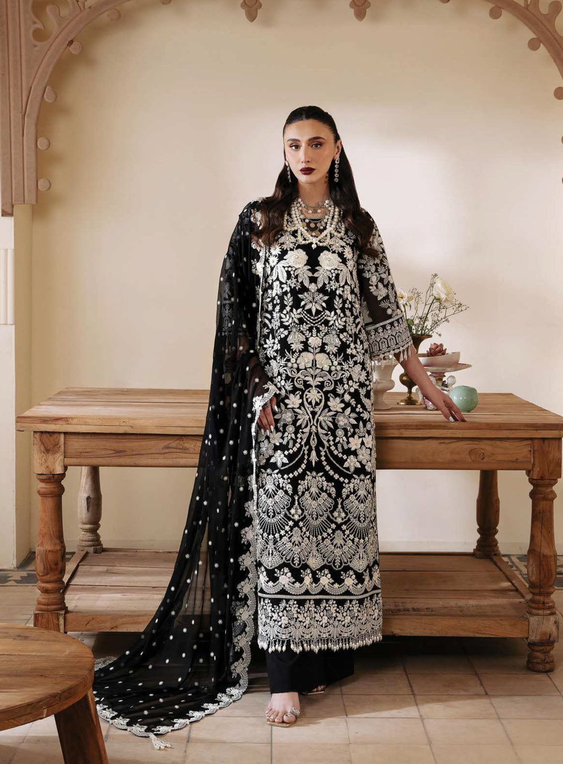 Muse By Serene Luxury Chiffon 3 Piece Unstitched Suit S24M S-1082 NORA Muse By Serene Luxury Chiffon 3 Piece Unstitched Suit S24M S-1082 NORA