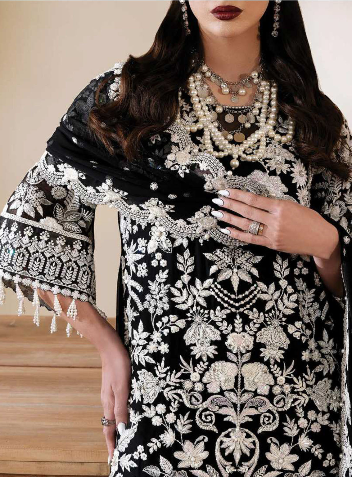 Muse By Serene Luxury Chiffon 3 Piece Unstitched Suit S24M S-1082 NORA Muse By Serene Luxury Chiffon 3 Piece Unstitched Suit S24M S-1082 NORA