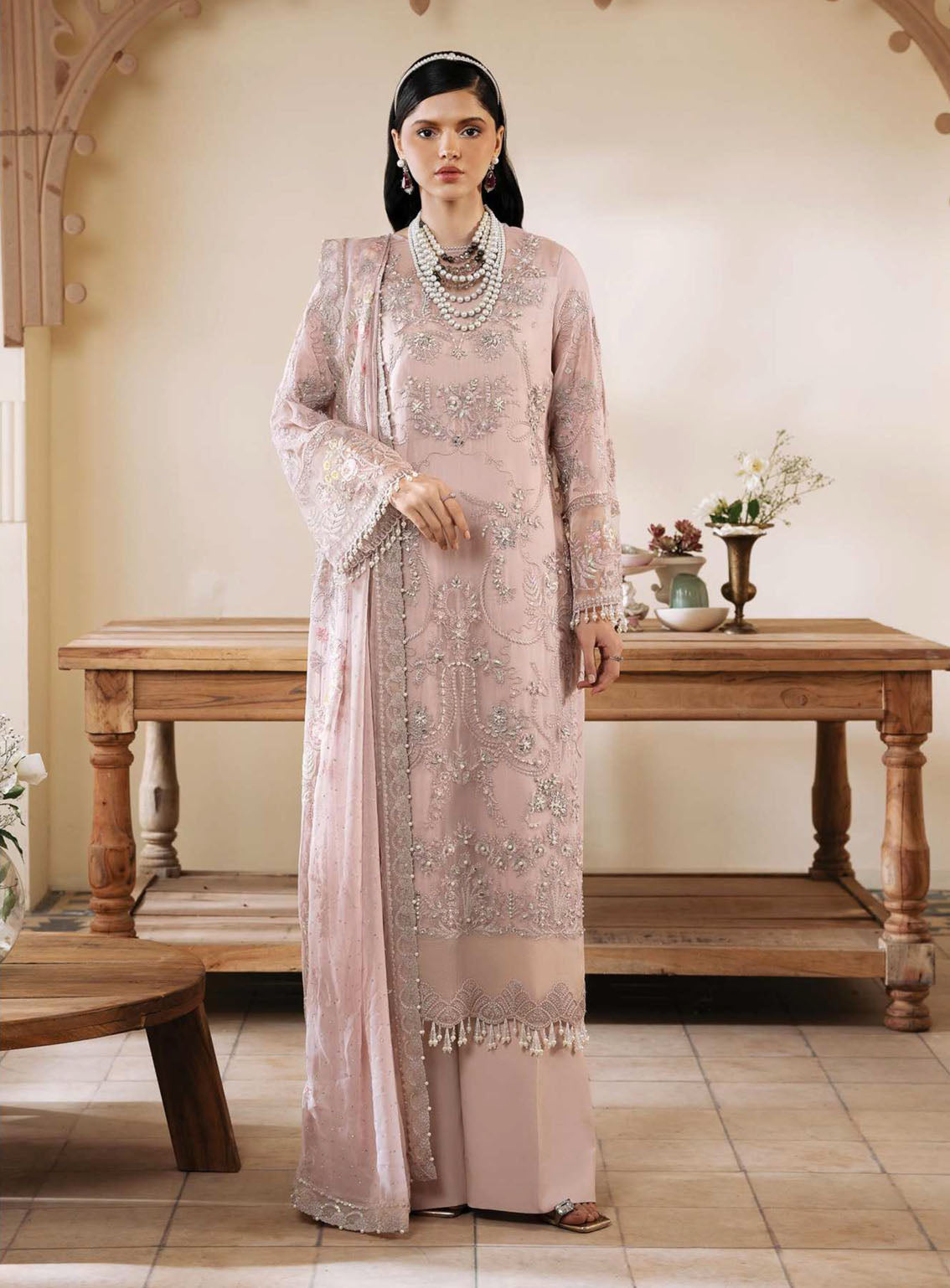 Muse By Serene Luxury Chiffon 3 Piece Unstitched Suit S24M S-1084 CRISTAL Muse By Serene Luxury Chiffon 3 Piece Unstitched Suit S24M S-1084 CRISTAL