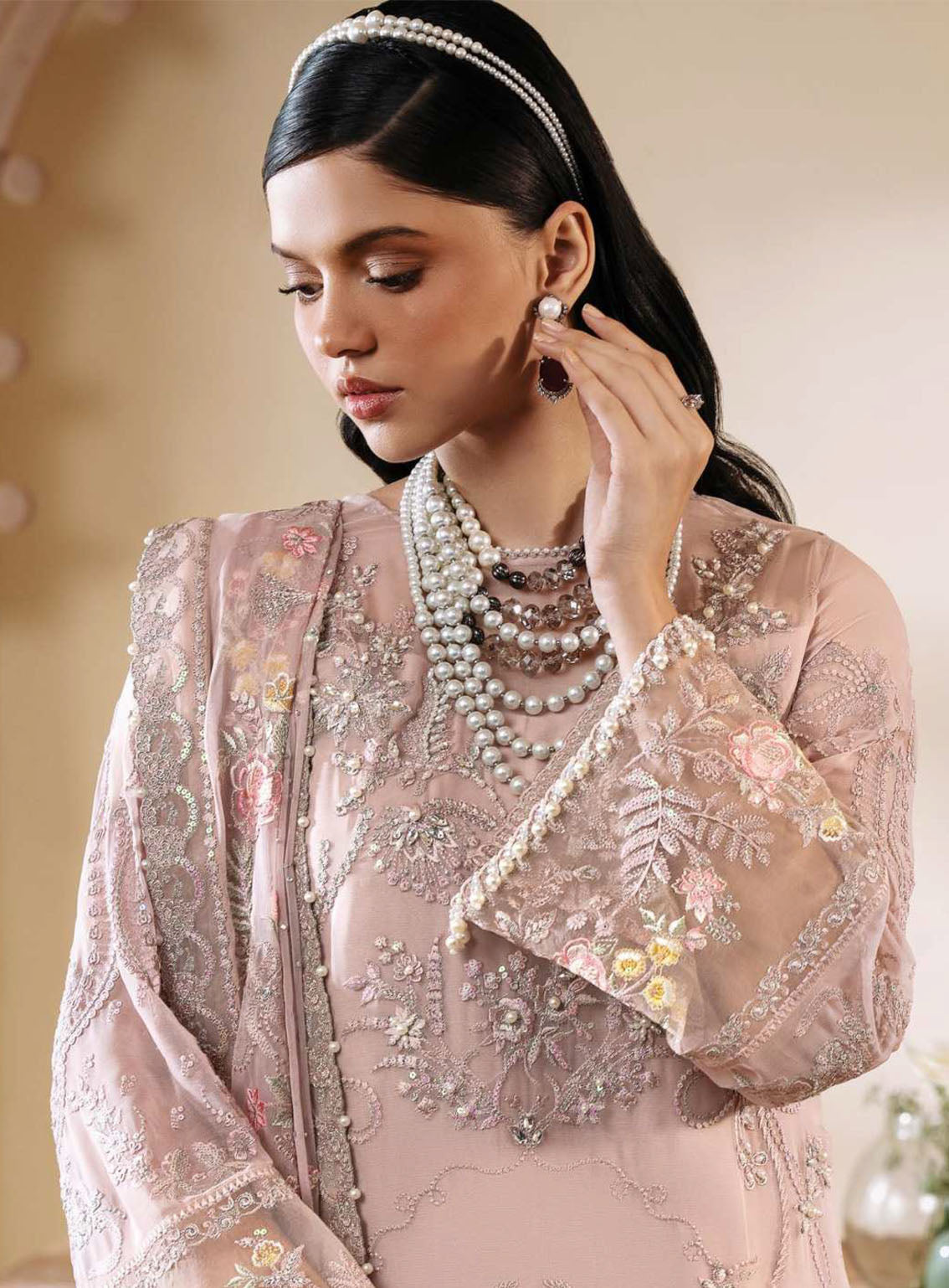 Muse By Serene Luxury Chiffon 3 Piece Unstitched Suit S24M S-1084 CRISTAL Muse By Serene Luxury Chiffon 3 Piece Unstitched Suit S24M S-1084 CRISTAL