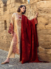 Mushq Broadway Embroidered Dobby 3 Piece Unstitched Suit MQ24BW FALLEN HEARTS