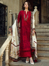Mushq Broadway Embroidered Jacquard 3 Piece Unstitched Suit MQ24BW FLYING KISS