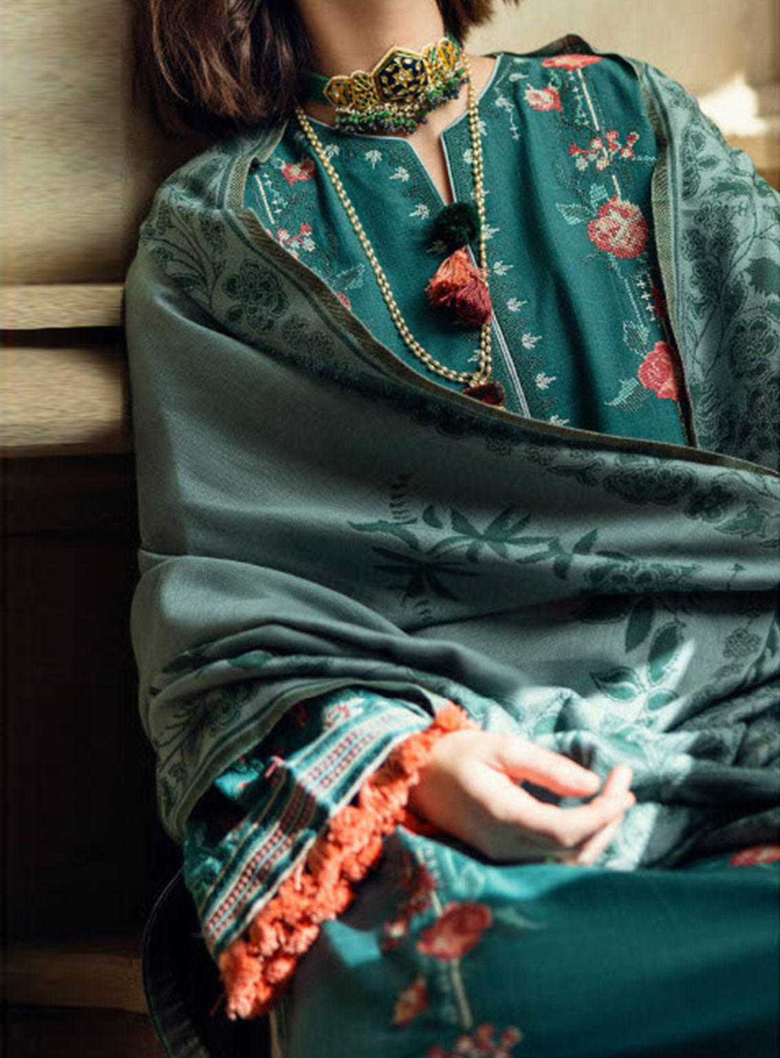 Mushq Broadway Embroidered Jacquard 3 Piece Unstitched Suit MQ24BW WHISPERED SECRETS Mushq Broadway Embroidered Jacquard 3 Piece Unstitched Suit MQ24BW WHISPERED SECRETS