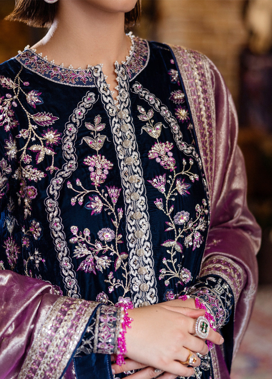 Mushq Deja Vu Embroidered Velvet 3 Piece Unstitched Suit MQ24DUV D-02 INFINITE LOOP Mushq Deja Vu Embroidered Velvet 3 Piece Unstitched Suit MQ24DUV D-02 INFINITE LOOP