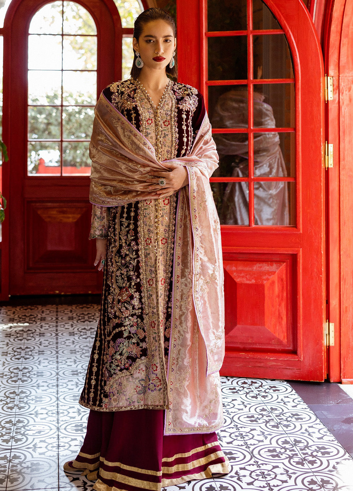 Mushq Deja Vu Embroidered Velvet 3 Piece Unstitched Suit MQ24DUV D-08 SENTIMENTAL JOURNEY Mushq Deja Vu Embroidered Velvet 3 Piece Unstitched Suit MQ24DUV D-08 SENTIMENTAL JOURNEY