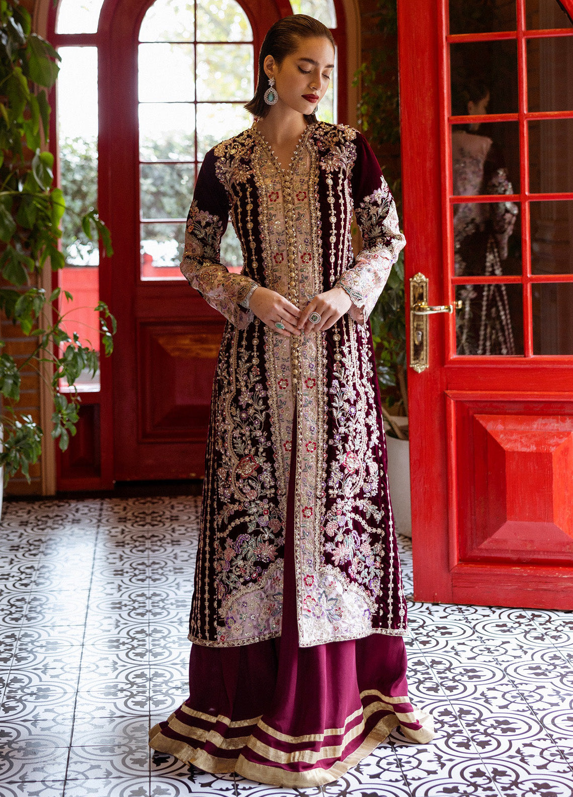 Mushq Deja Vu Embroidered Velvet 3 Piece Unstitched Suit MQ24DUV D-08 SENTIMENTAL JOURNEY Mushq Deja Vu Embroidered Velvet 3 Piece Unstitched Suit MQ24DUV D-08 SENTIMENTAL JOURNEY