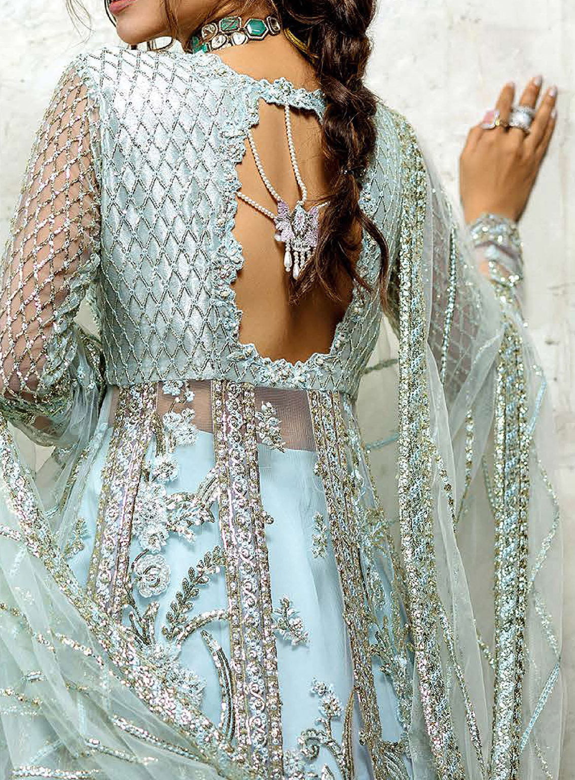 Mushq Stardust Exclusive Wedding Embroidered Net 3 Piece Unstitched Suit MQ24SW D-03 SILVER SCREEN Mushq Stardust Exclusive Wedding Embroidered Net 3 Piece Unstitched Suit MQ24SW D-03 SILVER SCREEN