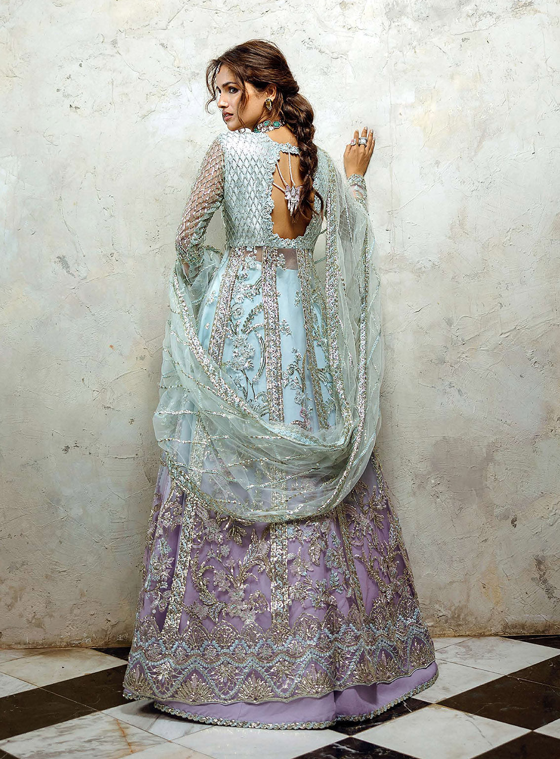 Mushq Stardust Exclusive Wedding Embroidered Net 3 Piece Unstitched Suit MQ24SW D-03 SILVER SCREEN Mushq Stardust Exclusive Wedding Embroidered Net 3 Piece Unstitched Suit MQ24SW D-03 SILVER SCREEN