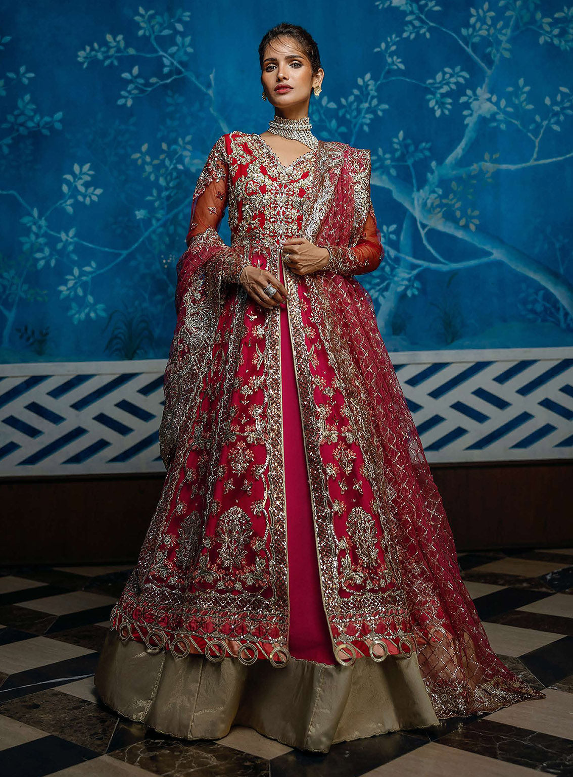 Mushq Stardust Exclusive Wedding Embroidered Net 3 Piece Unstitched Suit MQ24SW D-08 RED CARPET Mushq Stardust Exclusive Wedding Embroidered Net 3 Piece Unstitched Suit MQ24SW D-08 RED CARPET