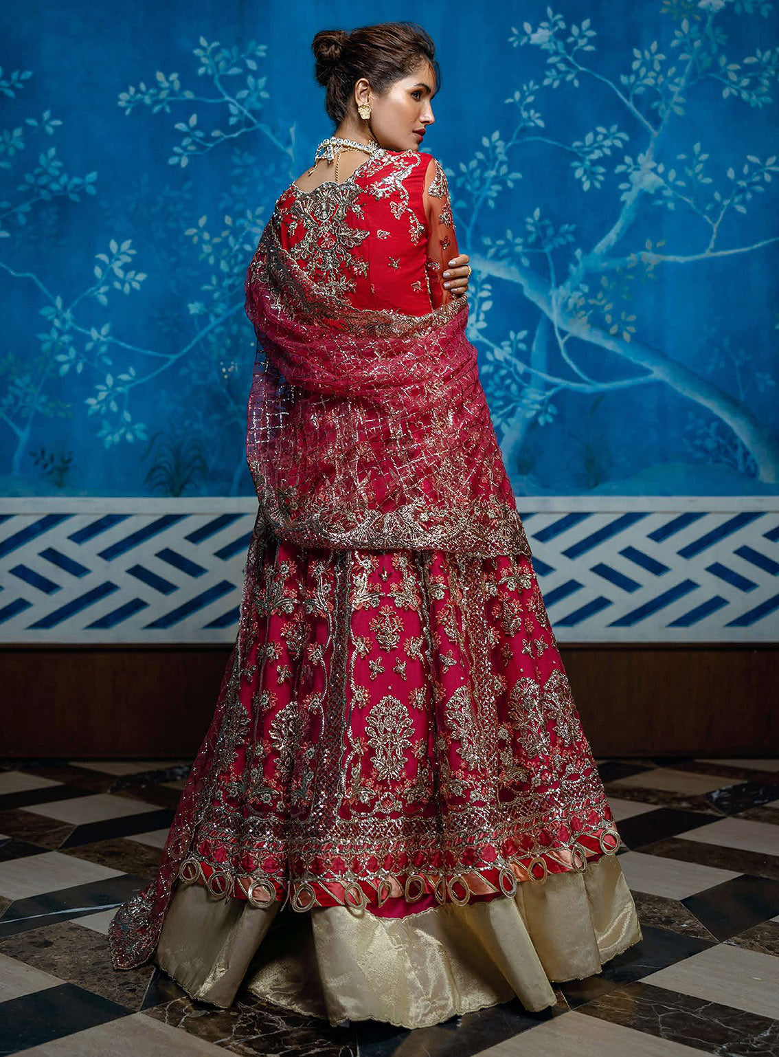 Mushq Stardust Exclusive Wedding Embroidered Net 3 Piece Unstitched Suit MQ24SW D-08 RED CARPET Mushq Stardust Exclusive Wedding Embroidered Net 3 Piece Unstitched Suit MQ24SW D-08 RED CARPET