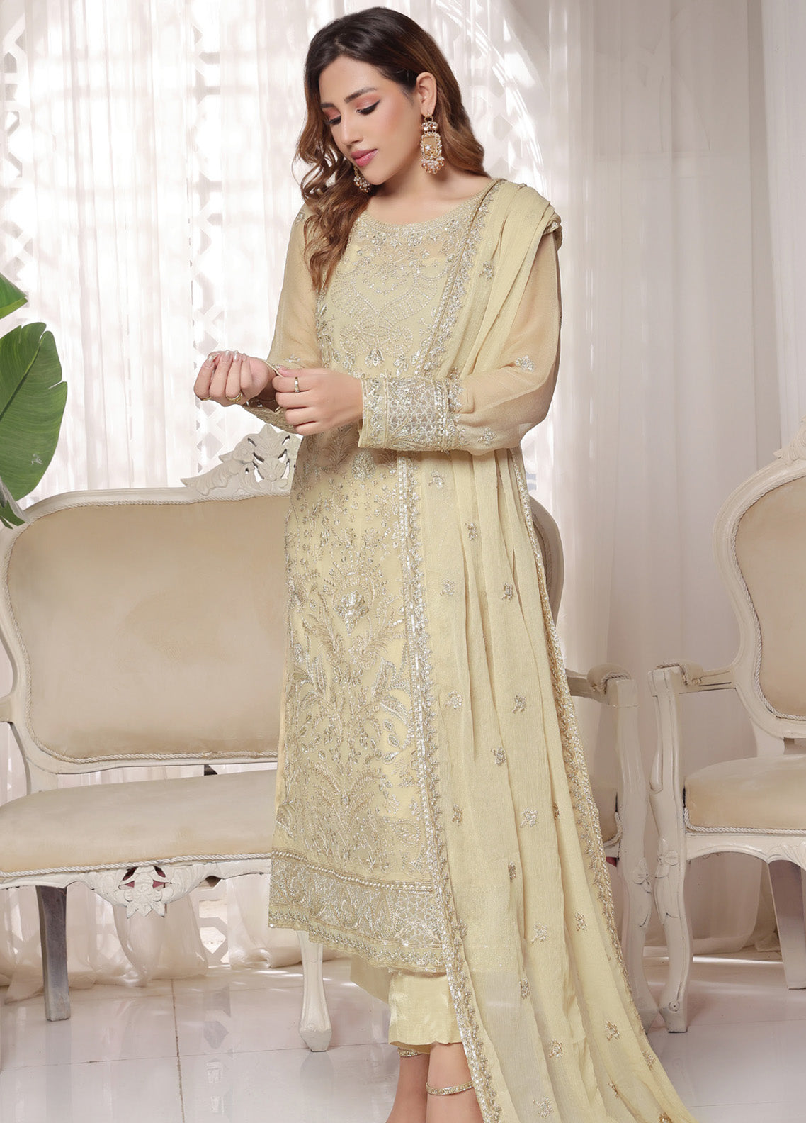 Myra By Soghat Creation Embroidered Chiffon 3 Piece Unstitched Suit SC25M LEC-04 Myra By Soghat Creation Embroidered Chiffon 3 Piece Unstitched Suit SC25M LEC-04