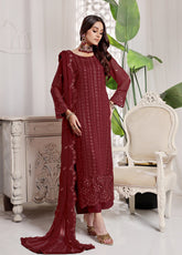 Myra By Soghat Creation Embroidered Chiffon 3 Piece Unstitched Suit SC25M LEC-05