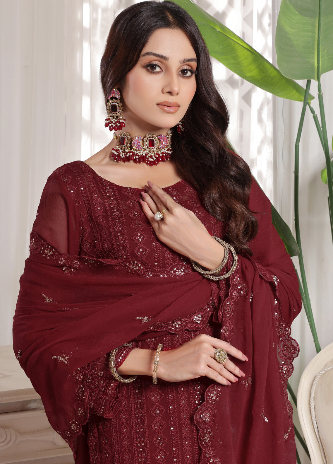 Myra By Soghat Creation Embroidered Chiffon 3 Piece Unstitched Suit SC25M LEC-05 Myra By Soghat Creation Embroidered Chiffon 3 Piece Unstitched Suit SC25M LEC-05