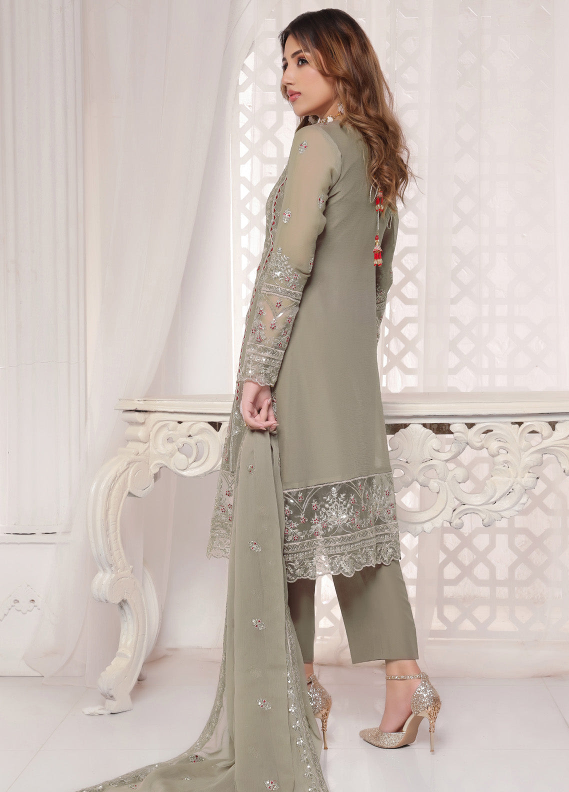 Myra By Soghat Creation Embroidered Chiffon 3 Piece Unstitched Suit SC25M LEC-07 Myra By Soghat Creation Embroidered Chiffon 3 Piece Unstitched Suit SC25M LEC-07